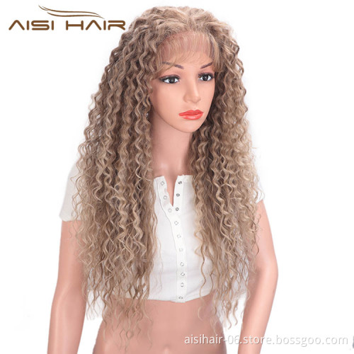 Aisi Hair 13x6 Long Wavy Brown Wig Afro Kinky Curly Lace Frontal Wig Deep Wave Fluffy Front Lace Hair Wigs For Black Women
